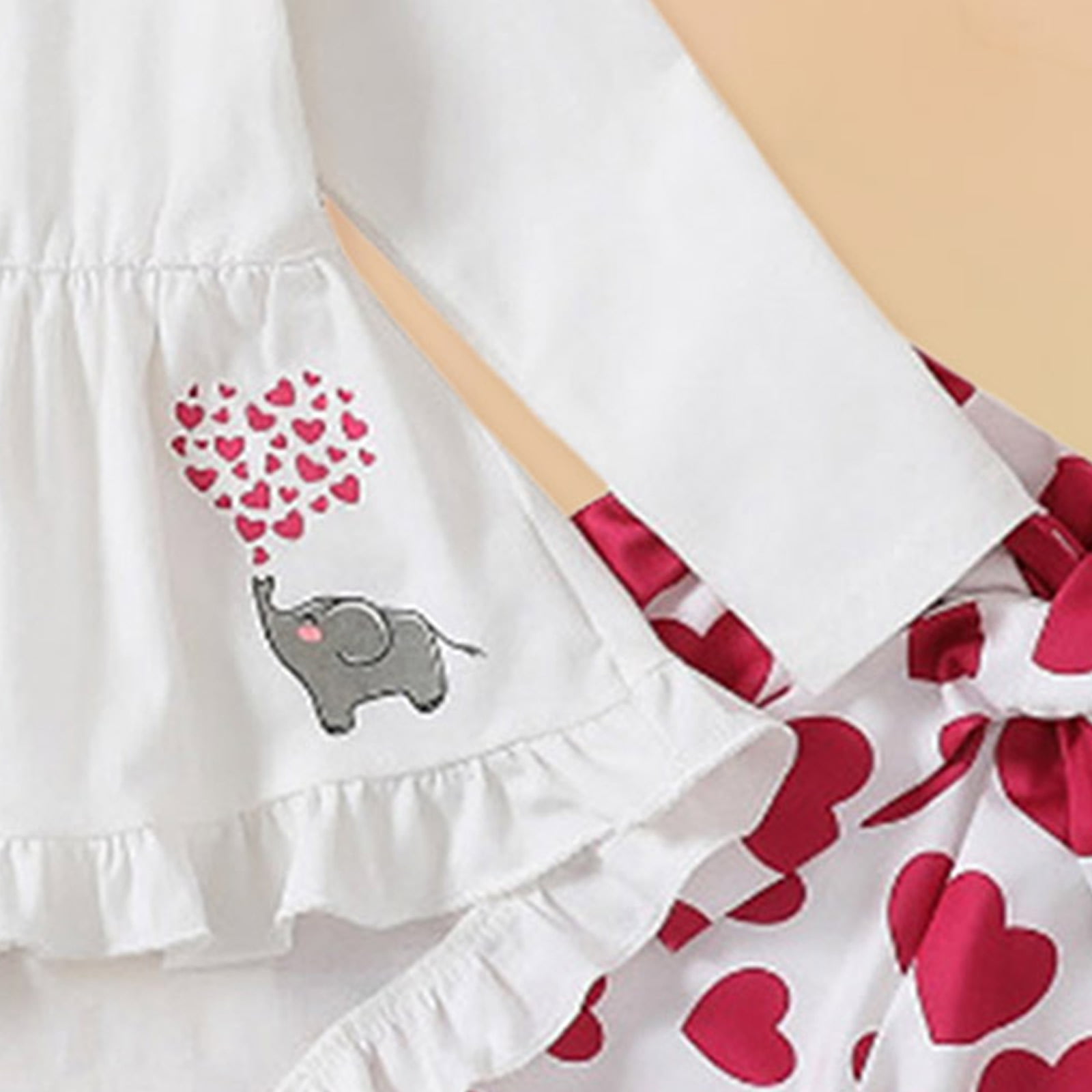 newwalpole Girls Clothes 3 Piece Set Ruffle Shirt Long Sleeve Bowknot Top and Floral Leggings Sets White for Size 18-24 Months
