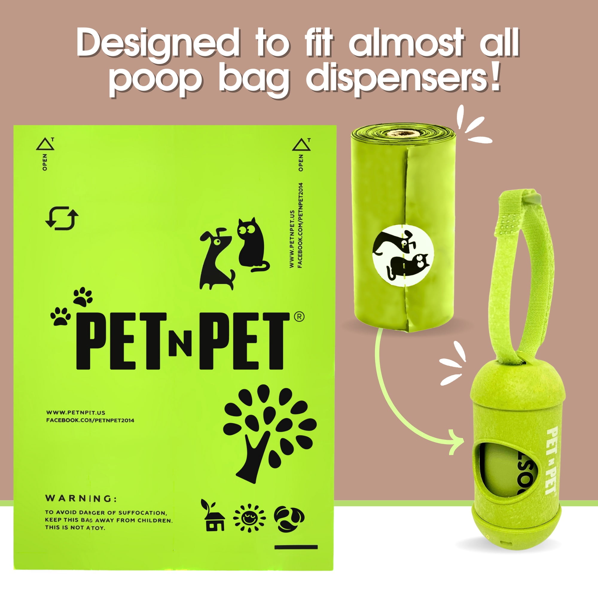 Pet N Pet Poop Bags For Dogs, 120 Counts Plant Based Dog Poop Bags Rolls, Thick Doggie Poo Bag, 100% Leak-proof, Easy to Use Pet Waste Bag