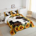 thumbnail image 3 of Manfei Rustic Flowers Sunflower Bedding Comforter Set,Farmhouse Cowhide Twin Comforter Sets,Orange Brown White Bedding Set For Boys Kids,Breathable Home Decor,2-Piece, 3 of 8
