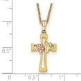 thumbnail image 3 of Diamond2Deal 10K Tri-Color Gold Cross Necklace for Women 18", 3 of 4