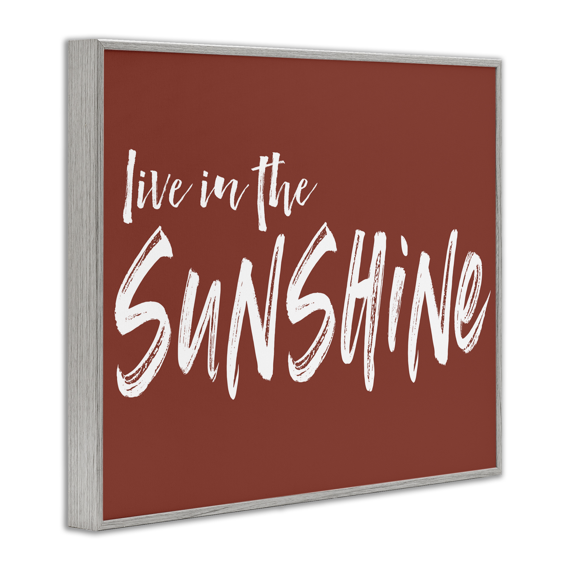 Live In The Sunshine Brown Gray Framed Giclee Art, design by Lettered and Lined