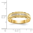 thumbnail image 7 of 14K Yellow Gold Ring Band Wedding Diamond Round AA Quality Trio Mens , Size 9, 7 of 7