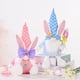thumbnail image 2 of PinkEaster Bunny Gnome Elfo de peluche Decoraciones hechas a mano Sin rostro para muñeca Conejo escandinavo Tomte Home Table Ornament esquí esquí Gafas de esquí, 2 of 5