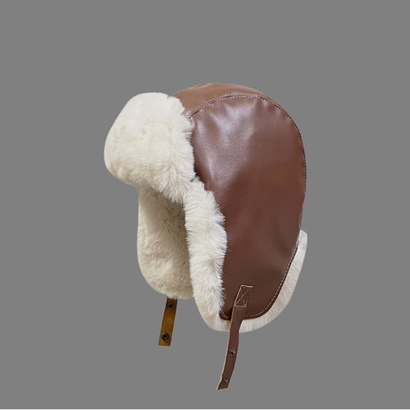 Qepwscx Women Hats Slouchy Fleece Beanie Hats Scarf Ear Flap Warm Winter Knitted Hat Thick Skull Ski Cap , Ear Cover Hat ,Windproof Hooded Cold Weather Hat Neck Warmer