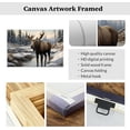 thumbnail image 6 of ZHONGYUTONG Large Moose Wall Art Wildlife Canvas Pictures Rustic Forest Wilderness Animal Painting Elmer Moose Artwork for Home Cabin Wall Decor Frame (20.00" x 30.00"), 6 of 6