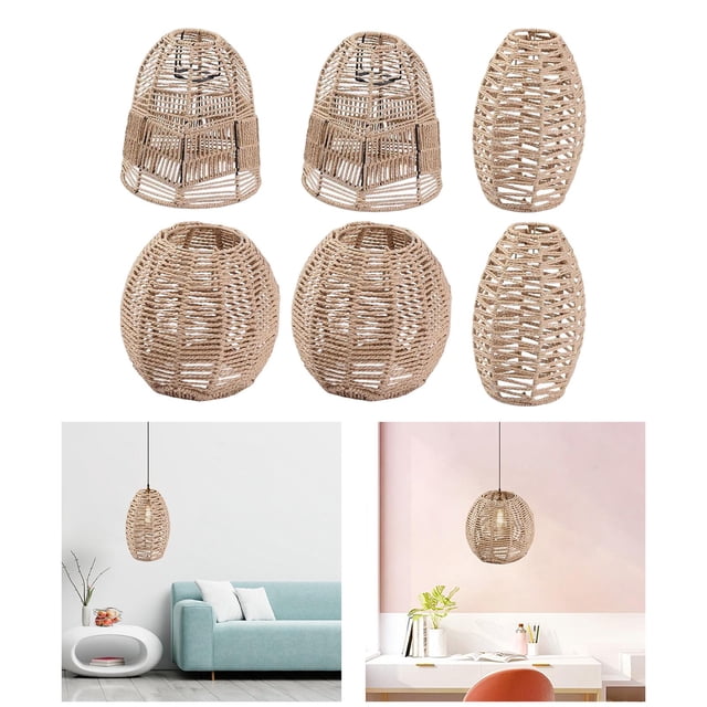 Pantalla De Lámpara Colgante De Ratán Tejido Para Cocina, , Hotel, Dormitorio, Estilo A+Pantalla De Lámpara Colgante De Ratán Tejido Para Cocina, , Hotel, Dormitorio, Estilo Colco none