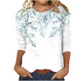 thumbnail image 1 of Birdeem Blouses pour Femmes T-Shirt Imprimé Mode Manches 3/4 Blouse Col Rond Hauts Décontractés, 1 of 12
