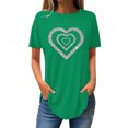 thumbnail image 1 of FAIWAD Tuniques à Manches Courtes pour Femmes, Col Rond, Blouses Amples, T-shirts Graphiques Mignons avec Cœur, 1 of 4