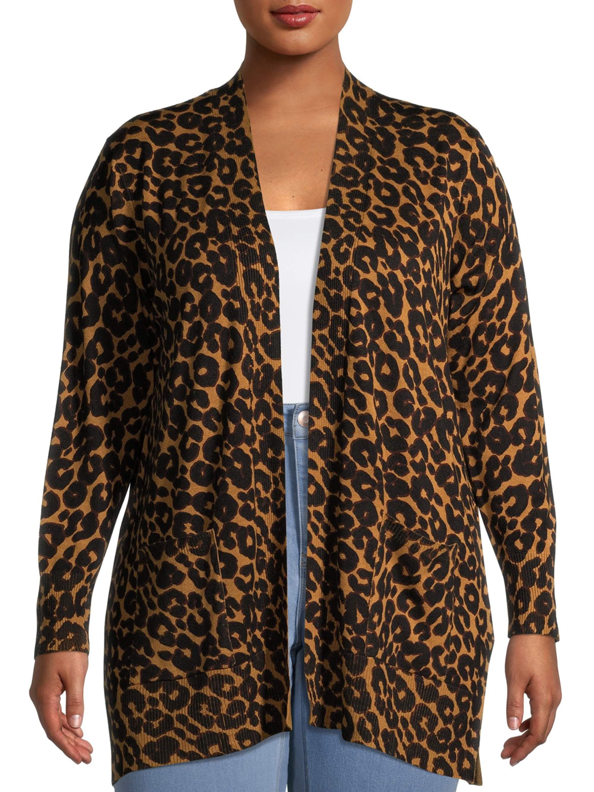 Plus size cheetah cardigan 2025