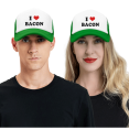thumbnail image 4 of I Heart Bacon Love Food Funny Trucker Hat Mesh Cap Unisex Green, 4 of 5