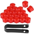 thumbnail image 1 of Huggegwe Écrou de Roue 17mm, 20 Pcs Couvercle de Jante Hexagonal avec Outil de Démontage pour Voitures (Rouge) CJB91-34969, 1 of 9