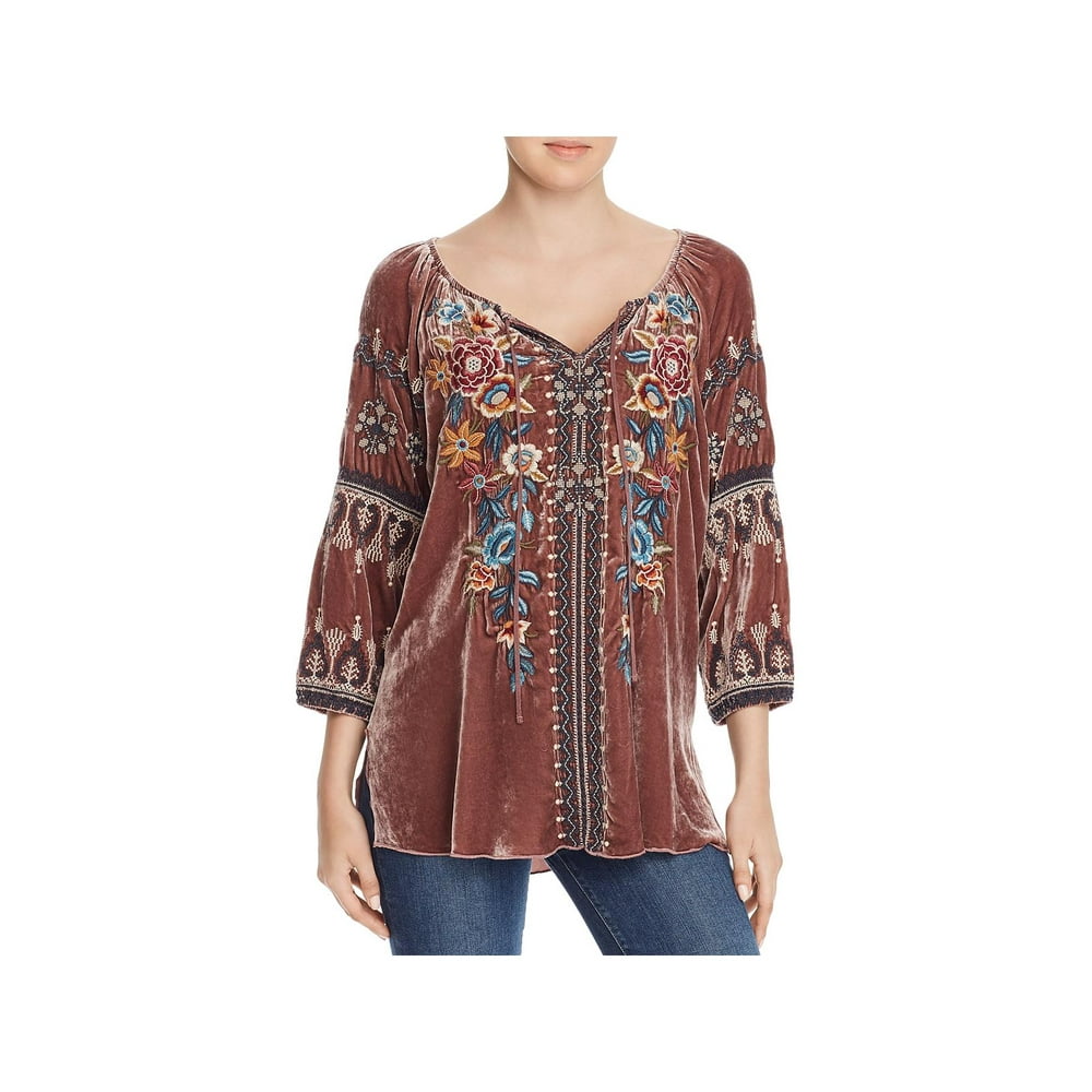 velvet peasant top
