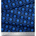 thumbnail image 2 of Soimoi Black Heavy Canvas Fabric Floral Damask Printed Fabric 1 Yard 58 Inch Wide, 2 of 3