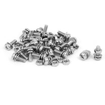 M4 x 12mm 304 Stainless Steel  Pan Head Screws Nuts w Washers 30 Sets
