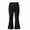 Black, variant on WAVSUF Girls School Flare Pants Elastic Waist Soft Comfort with Pockets Fall Casual Uniform Pants Brown 7-8