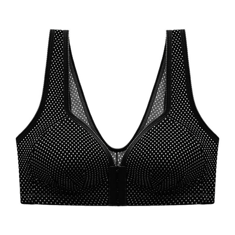 Sports Bras for Women Pack Softgathered Adjustment Cute Thin Suer Front  Buckle Sag Breathing No Underwire Bra for Womens Black 36