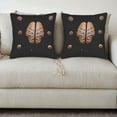 thumbnail image 3 of Set of 2 Decorative Throw Pillow Covers 18x18in - Black Background with Realistic Brain Illustration & Stylized Neurons - Perfect for Couch Bed Car, 3 of 8