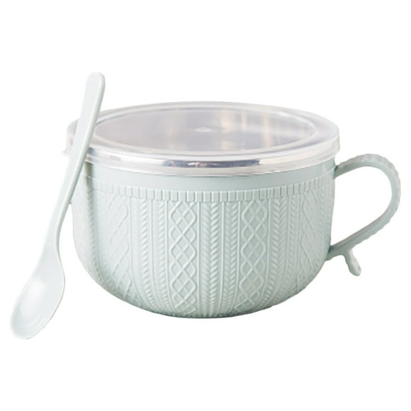 Stainless Steel Meal Mug with Snap-On Lid, Versatile for Soups, Coffee, And Desserts, Generous Capacity And Easy Grip, Perfect for Home Use And Entertaining, 1 Instant Noodle Bowl