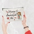thumbnail image 6 of Best Nurse Ever Canvas Makeup Bags Medical Cosmetic Bag Multi-Purpose Pen Case with Zipper Travel Toiletry Bag for Keys Lipstick Card Women Pencil Case Gift Thanksgiving 10 x 7Inch, 6 of 7