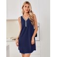 thumbnail image 3 of Ekouaer Nightgowns for Women Cotton Night Gowns Tank Night Shirts Sleeveless Sleep Dress Button Sleep Shirts Henley Sleepwear, 3 of 6