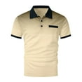 thumbnail image 5 of UVEASISHA Mens Polos Shirts Casual Short Sleeve Button Lapel Golf Fit Tee Shirts with Pocket Summer Fashion Stylish Polka Dot Gradient Color Work Top 2025,Beige,XXXL, 5 of 5