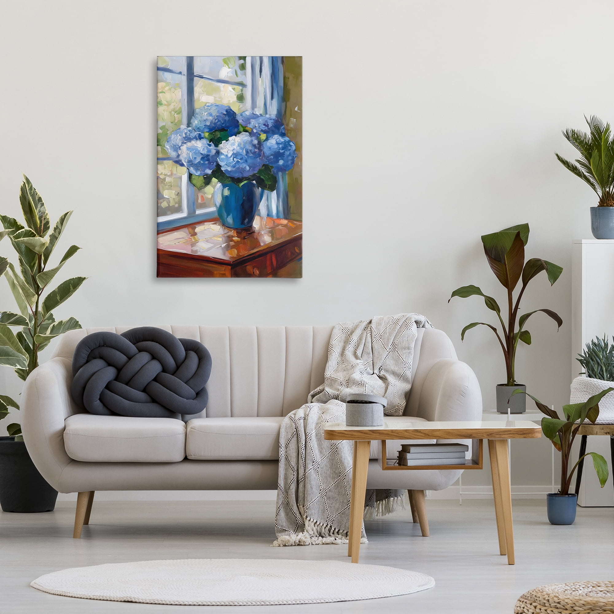 Stupell Industries Winter Hydrangeas by Window Canvas Wall Art, design by Creative Studio