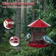 thumbnail image 3 of Metal Bird Feeder for Outside Hanging, Retractable Squirrel Proof 5.5-6lb Capacity Bird Feeders, for Outdoors Hanging Garden Yard, Red, 3 of 9