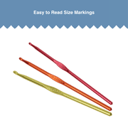 Hello Hobby Aluminum Crochet Hooks, Sizes G, H, and I, 3-Piece Set