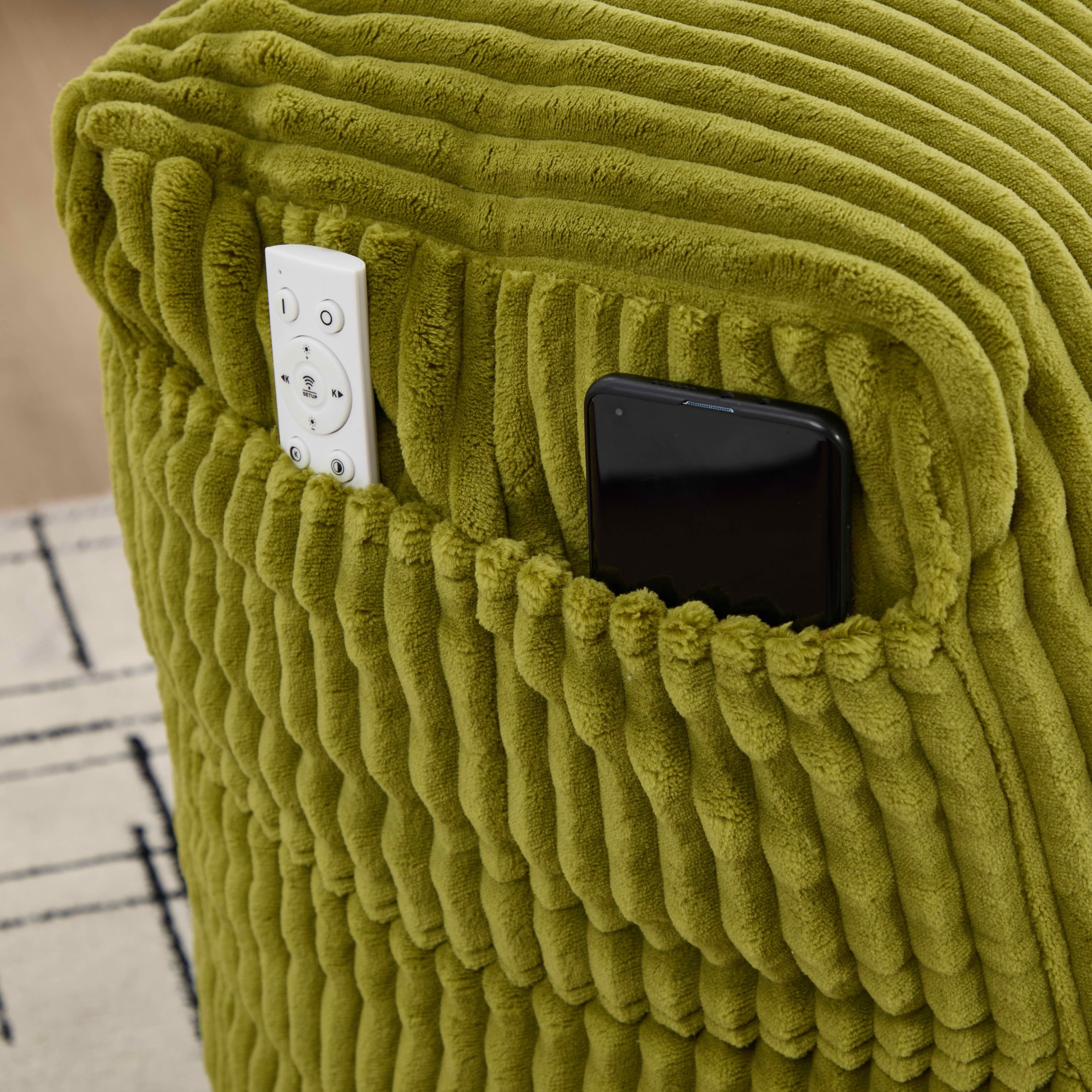 MAYEERTY Bean Bag Chair for Adults, Cozy Corduroy Lounger with High-Density Foam, No Assembly, Olive