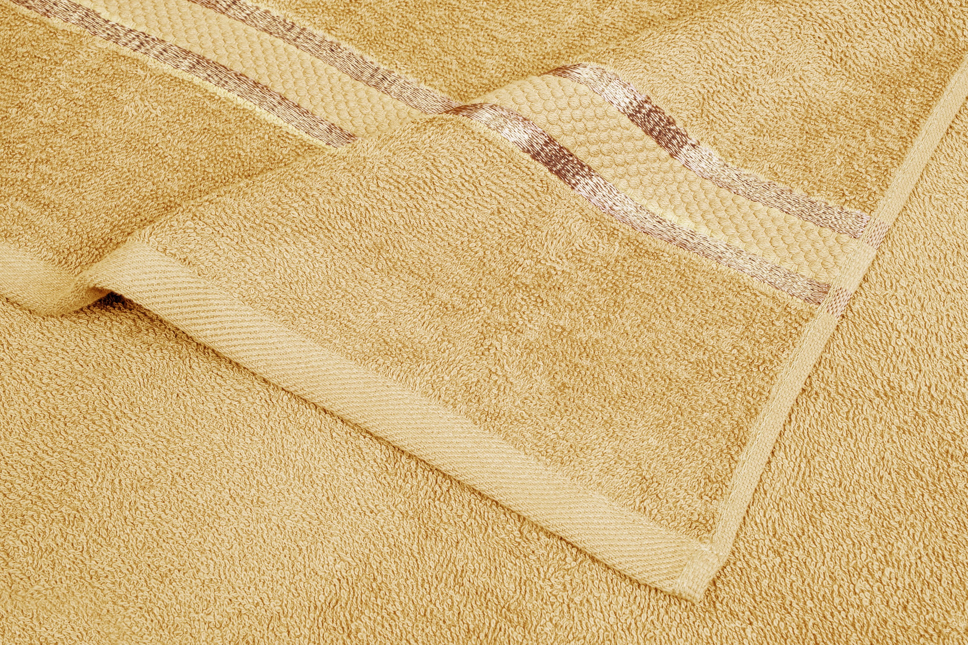 Dewall Maisons Beige 18-Piece Plush Towel Set, 100% Cotton - Ultra-ComFortable, Quick-Drying - Includes 4 Bath Towels, 6 Hand Towels, 8 Washcloths - Perfect For Luxurious Bathrooms