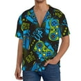 thumbnail image 3 of Sigee Play Game Print Men's Shirts Casual Button Down Short Sleeve Summer Beach Shirt Hawaiian Vacation Shirts Tee Shirt-Small, 3 of 7