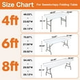 thumbnail image 5 of JOINSUN 4FT Plastic Folding Table, Indoor Heavy Duty Portable with Handle and Lock - White, 5 of 8