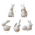 thumbnail image 3 of B Pattern Figuritas de cerámica de conejo en miniatura de animales de Pascua blanco puro, decoración del hogar, regalo de China, estatua moderna, adorno de escritorio, 3 of 5