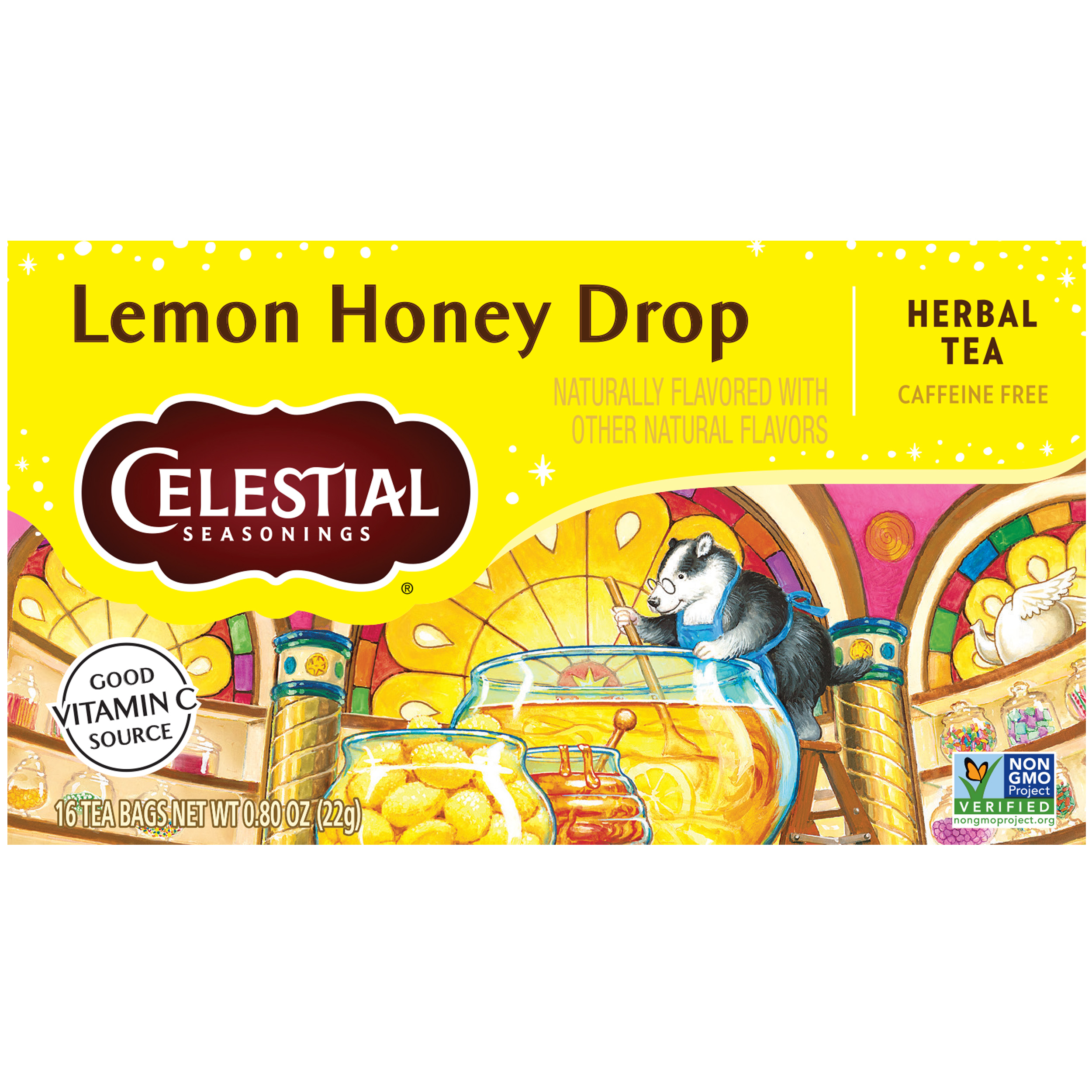 Celestial Seasonings Caffeine-Free Lemon Honey Drop Herbal Tea Bags (16 Count)