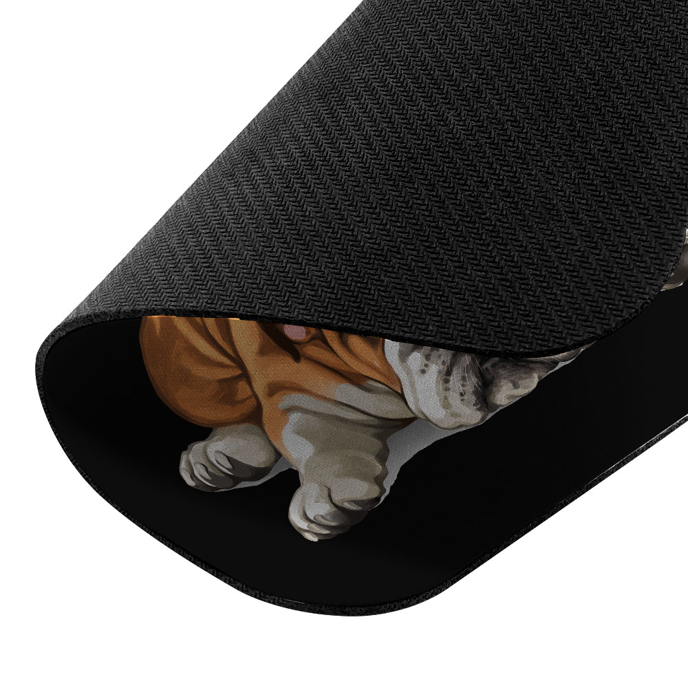 FINCIBO Rectangle Standard Mouse Pad, Non-Slip Mouse Pad for Home, Office, and Gaming Desk, English Bulldog Dog Lying Down Looking Up - image 3 of 5