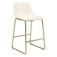 thumbnail image 1 of Plata Import Landon Stool in White with Gold Legs for Dining Area, 1 of 4
