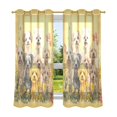 thumbnail image 6 of Yayeee Window Curtains Light Filtering 63"x42" Grommet Panel Pair Home Living Room Decor, Floral Dogs, 6 of 7