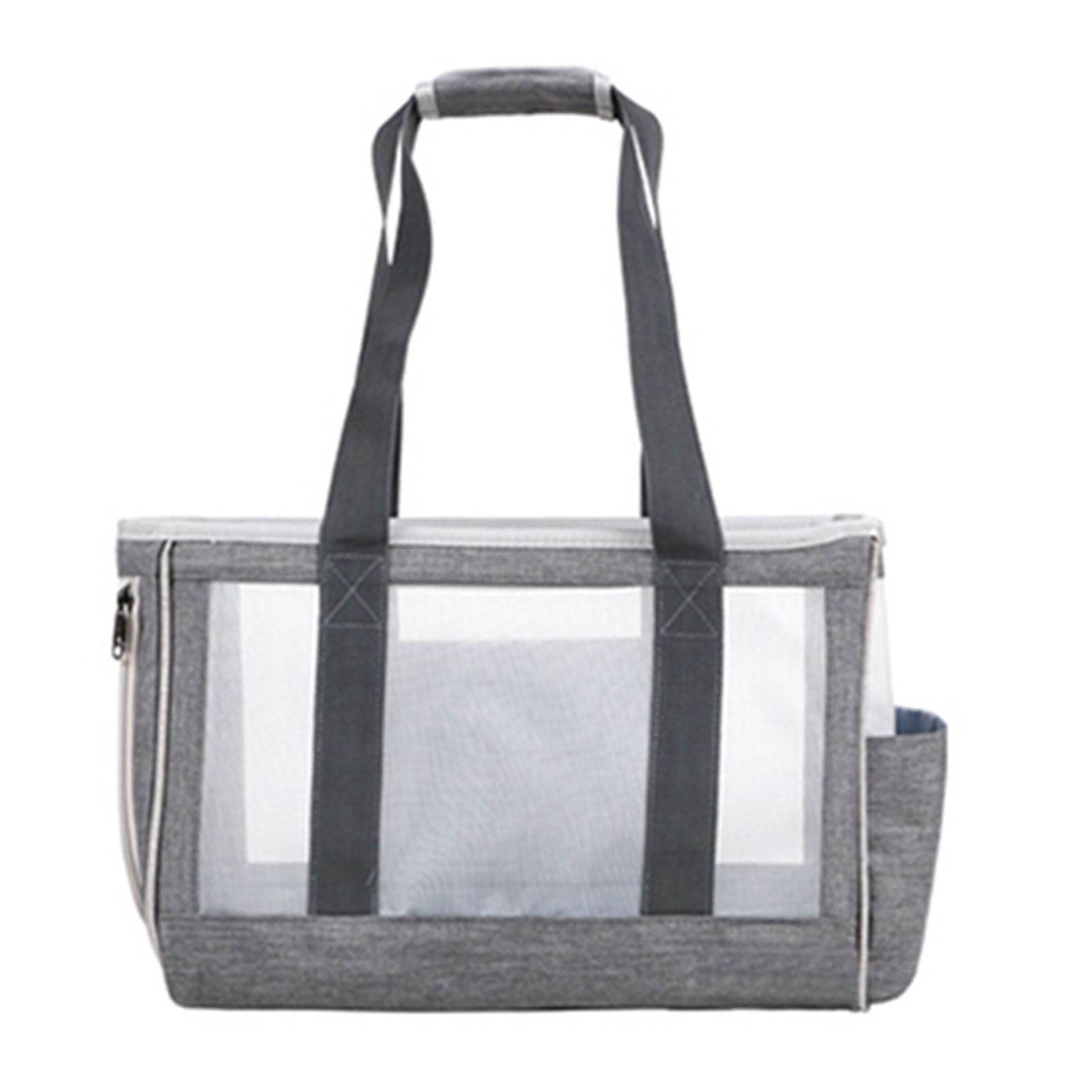 YAHHU Portable Soft-Sided Pet Carrier Backpack Travel Handbag for Cats Dogs, Breathable Mesh Medium Size (Gray) - 17.7 inches / 45 cm