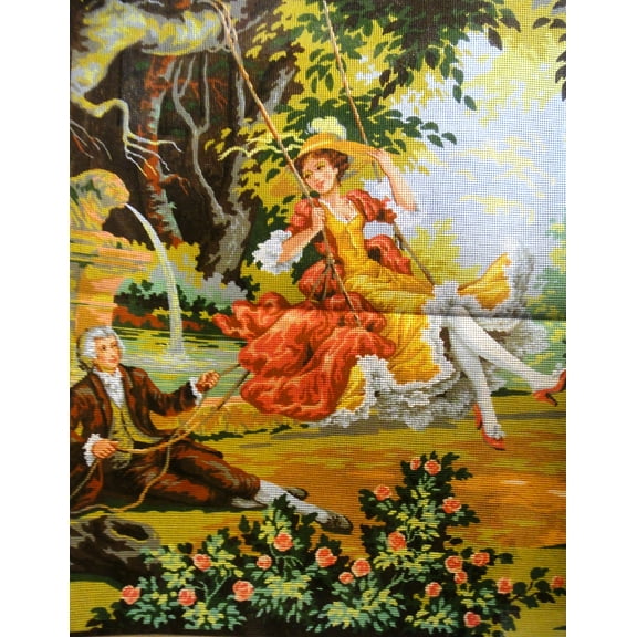 "Swing" Printed Canvas for  Needlepoint Tapestry Gobelin  Embroidery Gobelin L C855