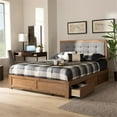 thumbnail image 3 of Baxton Studio Lene Brown Finished Wood Queen Size 3-Drawer Bed, 3 of 12