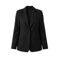thumbnail image 7 of Women's Single Button Blazer Notched Lapel Long Sleeve Suit Jacket Solid Color formal office Business Casual Suit Coat for Ladies Black, 7 of 7