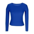 thumbnail image 7 of HAiming Womens Knit Shirt Slim Fitted Long Sleeve Round Neck Soft Ribbed Solid Color Sweater Pullover Tops, 7 of 7
