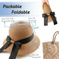 thumbnail image 5 of CAILDANL Women,Little Girls Straw Sun Hat Summer Beach Cap Foldable Visor Floppy Hats Wide Brim with Bowknot, 5 of 5