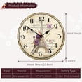 thumbnail image 4 of 10 Inch Wall Clock, Vintage/Country/French Style Wooden Clock, Family Decoration Eiffel Tower Retro Wood Clock, Silent Non-Ticking Round Painted Paris Tower Floral Retro Style Hanging Clocks, 4 of 8