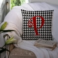 thumbnail image 3 of Letter P Initial Monogram - Houndstooth Black Fabric Decorative Pillow, 3 of 4