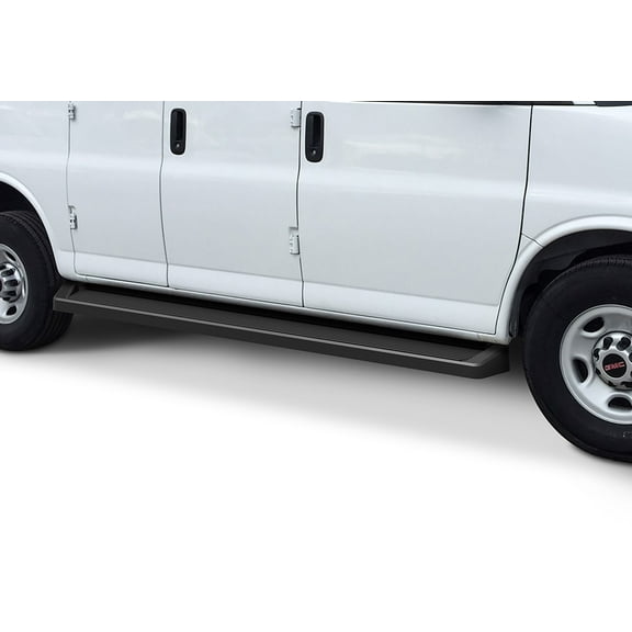 2003-2019 Chevy Express/ GMC Savana 1500/2500/3500 Van (Full Size) For 3 Door Models Only Black Finish 6 Inch iRunning Board Door to Door Side Bar Side Step Running Board