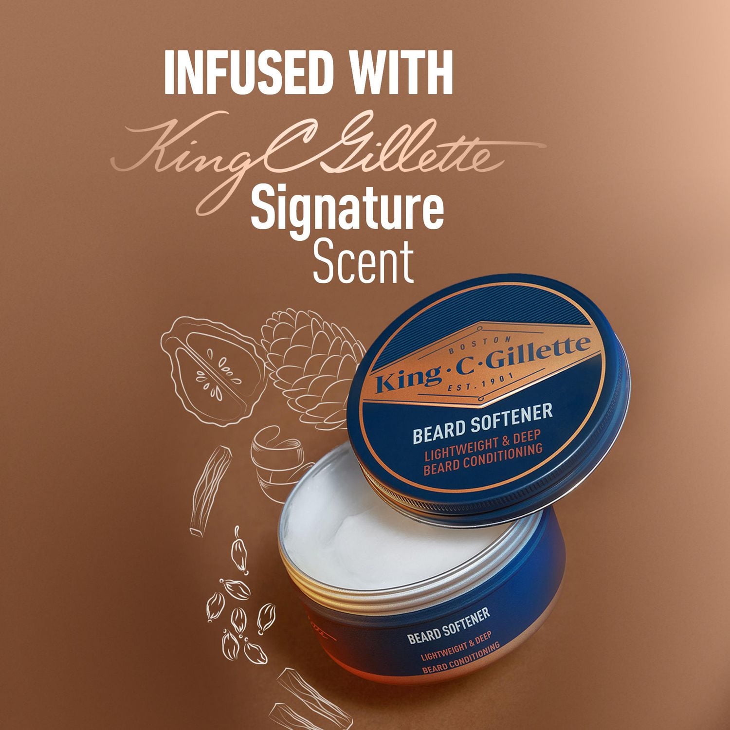 King C. Gillette Beard Softener, beard balm with argan oil for beard softening and deep conditioning, 100ML