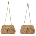 thumbnail image 1 of 2X Bolso de Paja para Mujer Bolsa de Bola de Masa de Nube Bolso de Hombro Tipo Bandolera de Paja Bolso Tejido de Playa de Verano, 1 of 6