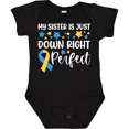 thumbnail image 3 of Inktastic My Sister is Just Down Right Perfect Down Syndrome Awareness Ribbon Boys or Girls Baby Bodysuit, 3 of 5