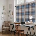 thumbnail image 6 of Blue Beige Buffalo Plaid Tier Curtains 54 Inch Length, White Farmhouse Modern Striped Cafe Short Curtains for Bathroom Over Sink, Small Kitchen Curtain Light Filtering Drapes 2 Panels 27.5"Wx54"L, 6 of 9